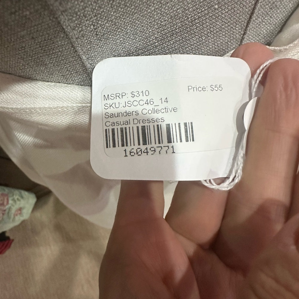 SIZE 14 White V-neck Sleeveless Midi Sundress for Brides