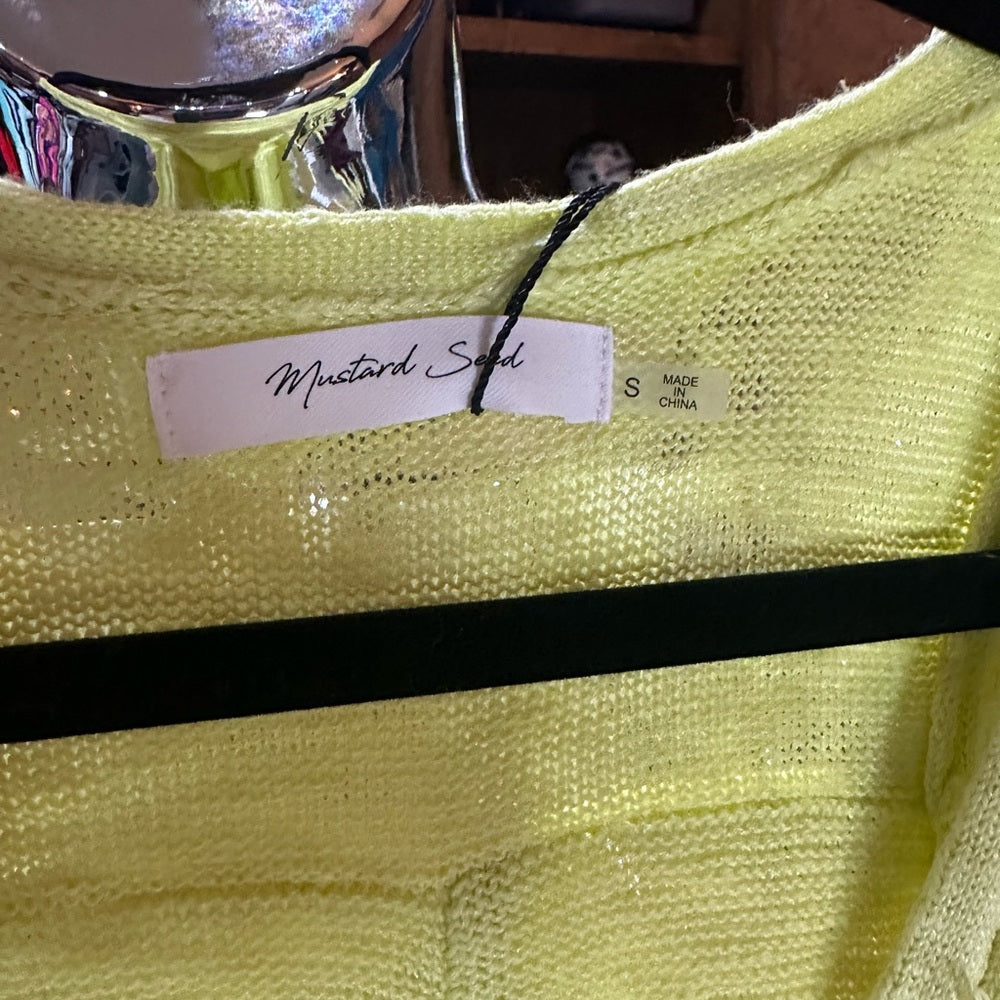 NWT SIZE S Mustard Seed Green Relaxed Ruffled Tank Top