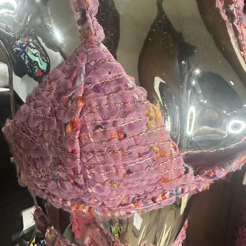NWT SIZE M For Love And Lemons Pink Multi-Color Bra Top