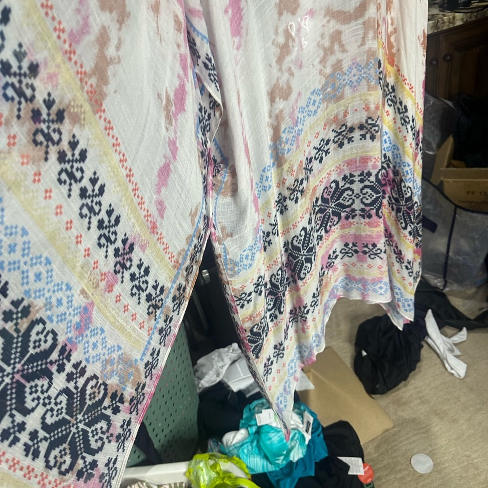 NWOT SIZE OS Macchia J Pink and Blue Bohemian Swim Coverup