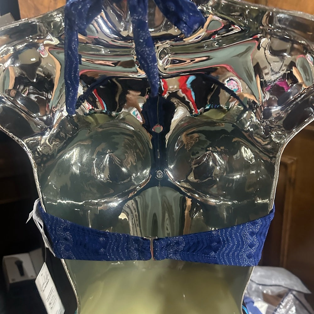 Cupshe Navy Halter Bikini Top