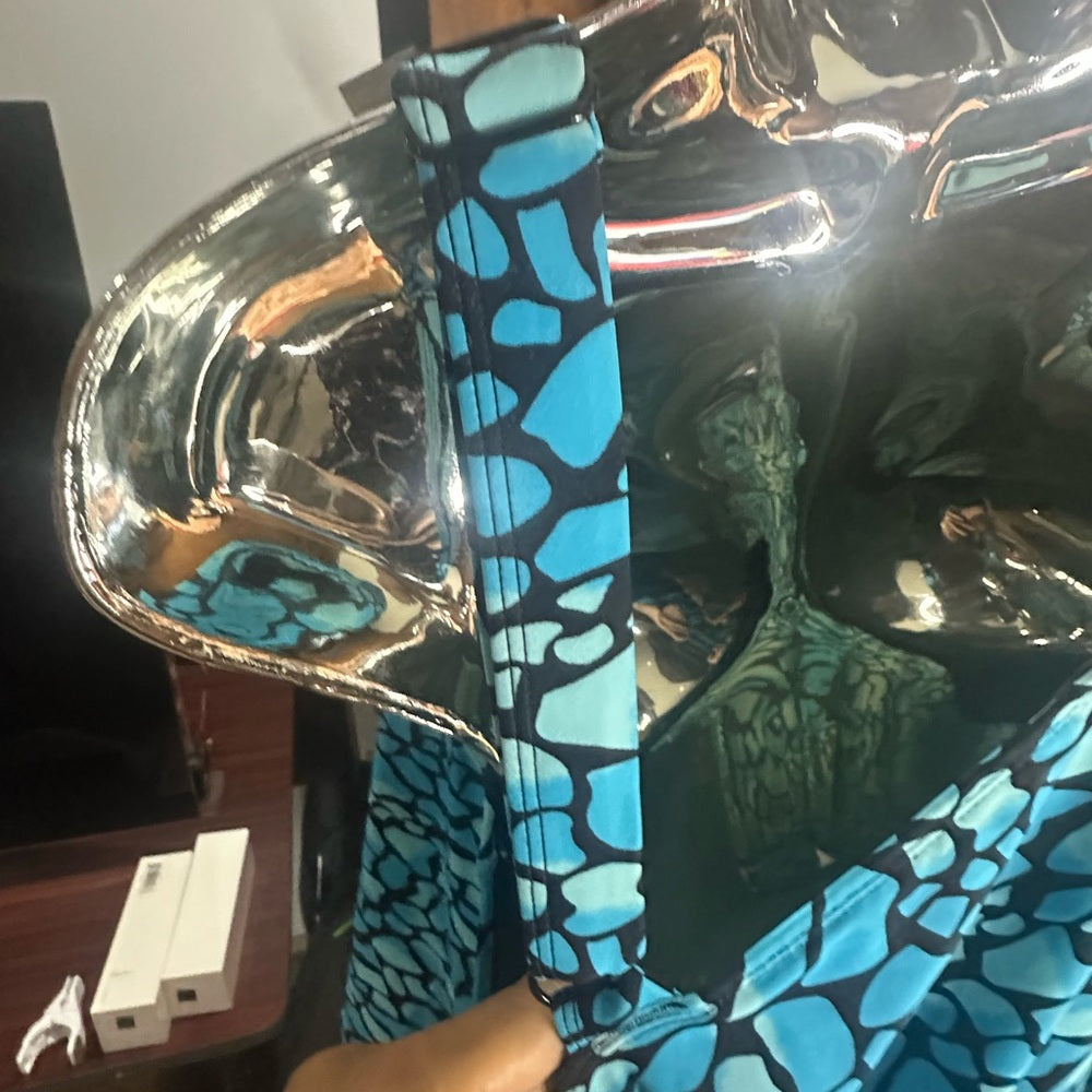 Swimsuits For All Blue Ruched Tie Front Bikini