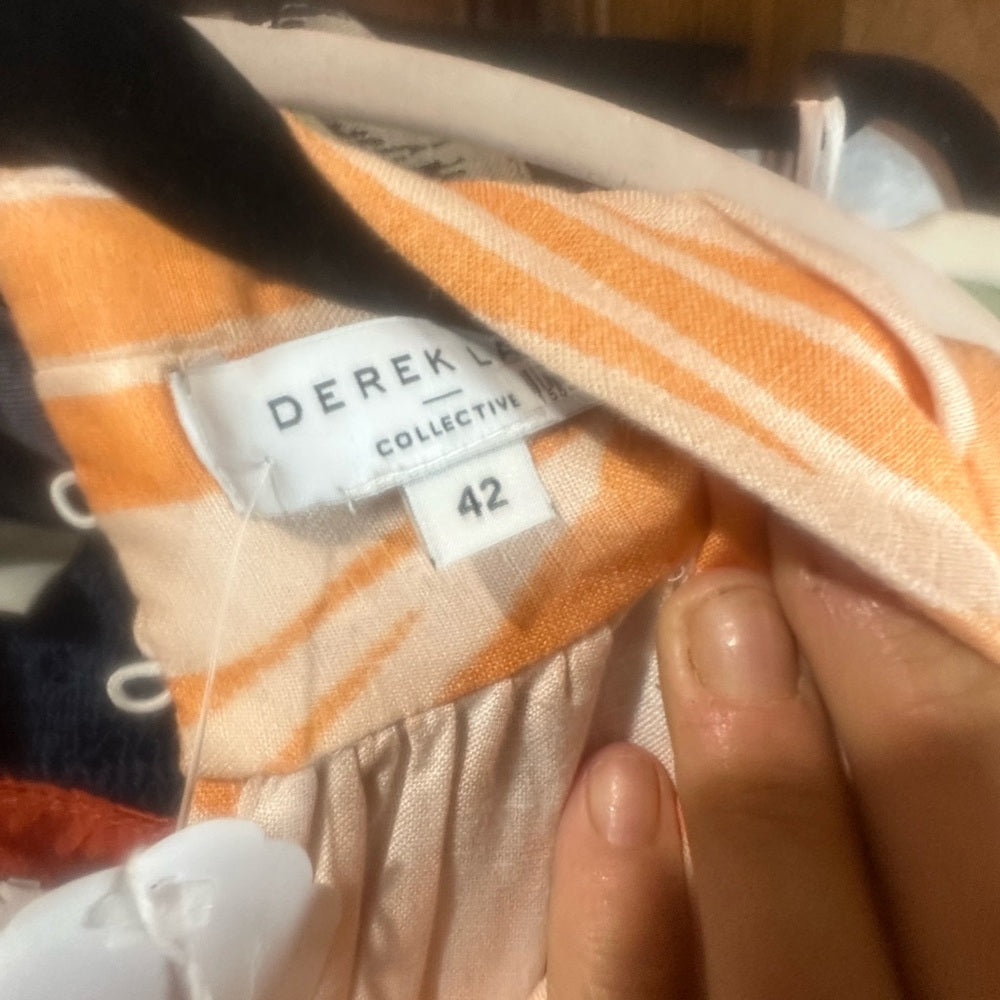 Size 42/44 Derek Lam Orange Midi Dress Elegant Statement