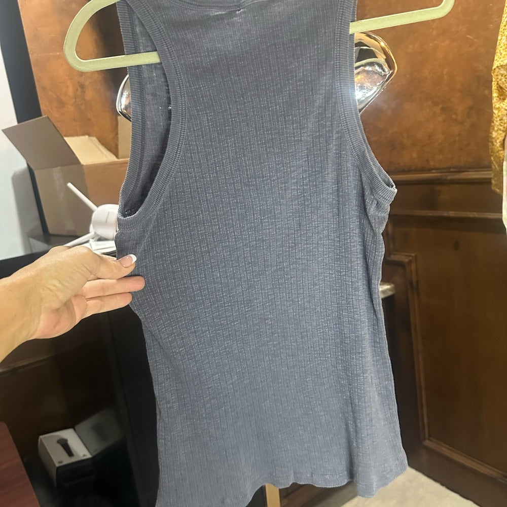 NWT SIZE XL/4 Sundry Ribbed Gray Sleeveless Tank Top
