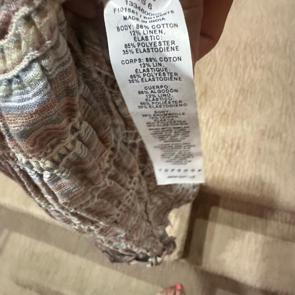 NWOT SIZE 10 Topshop Gray Ruffled Smocked Tank Top