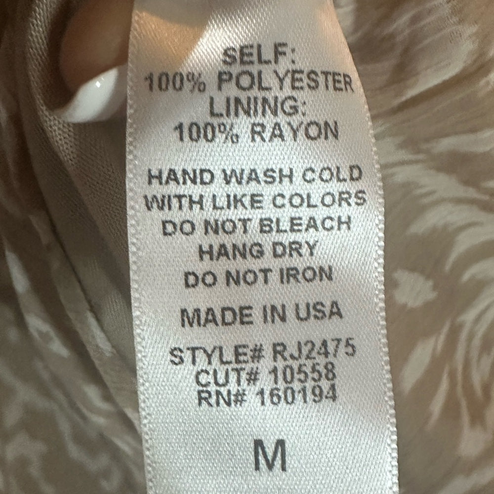 NWT SIZE M Together Gray and White Relaxed Tie Front Blouse