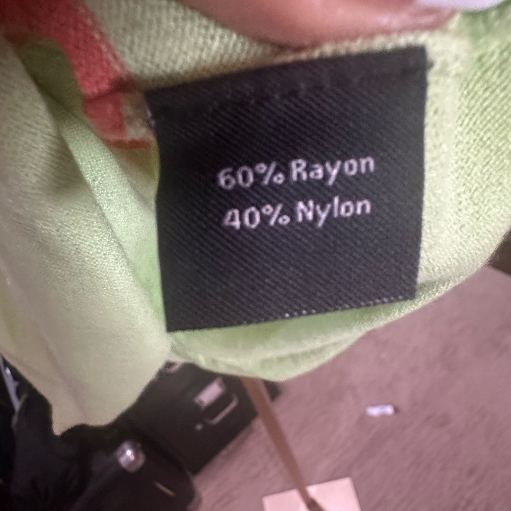 NWT SIZE L Striped Sleeveless Top - Green and Pink