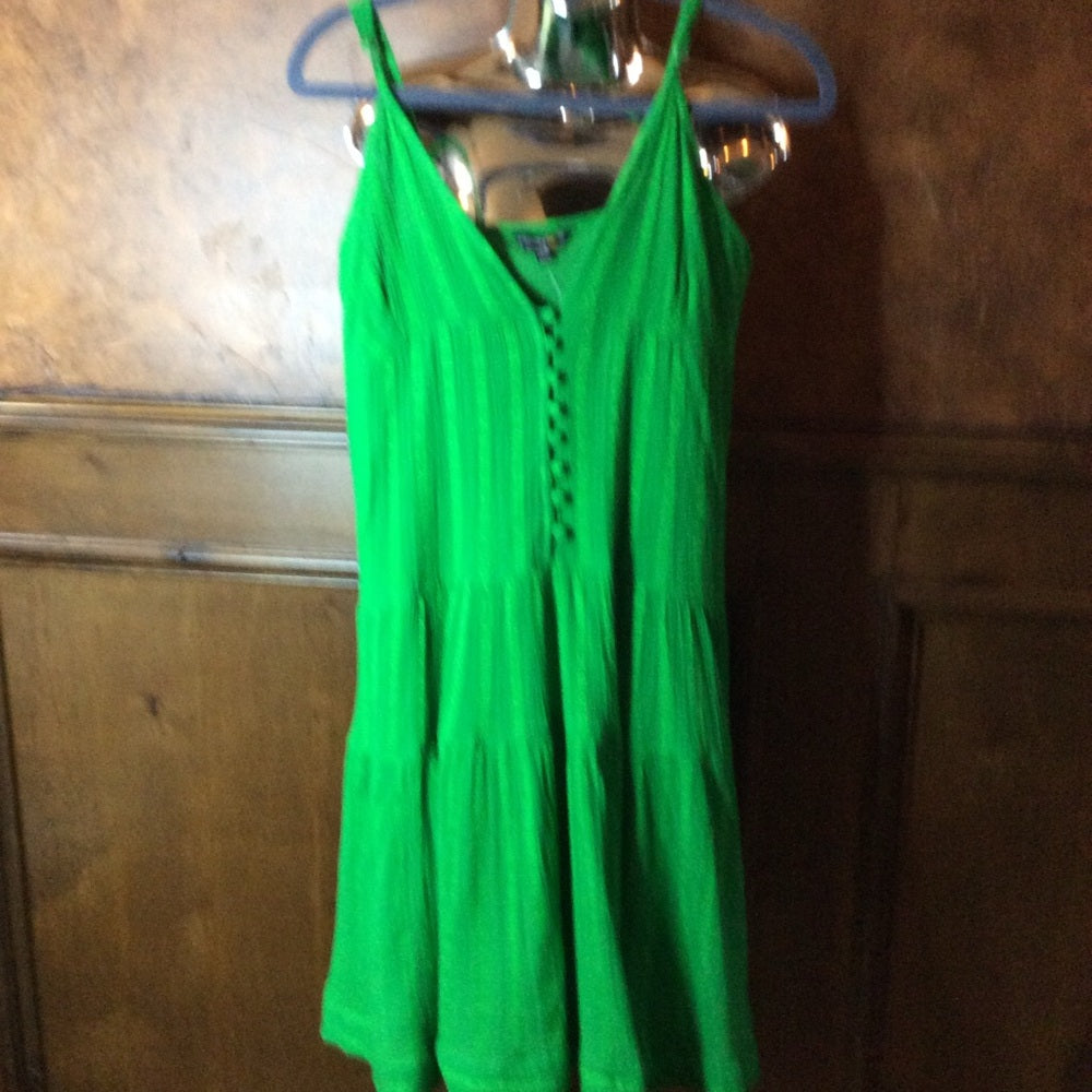 NWT SIZE M Green Sleeveless Midi Sundress with V-Neck