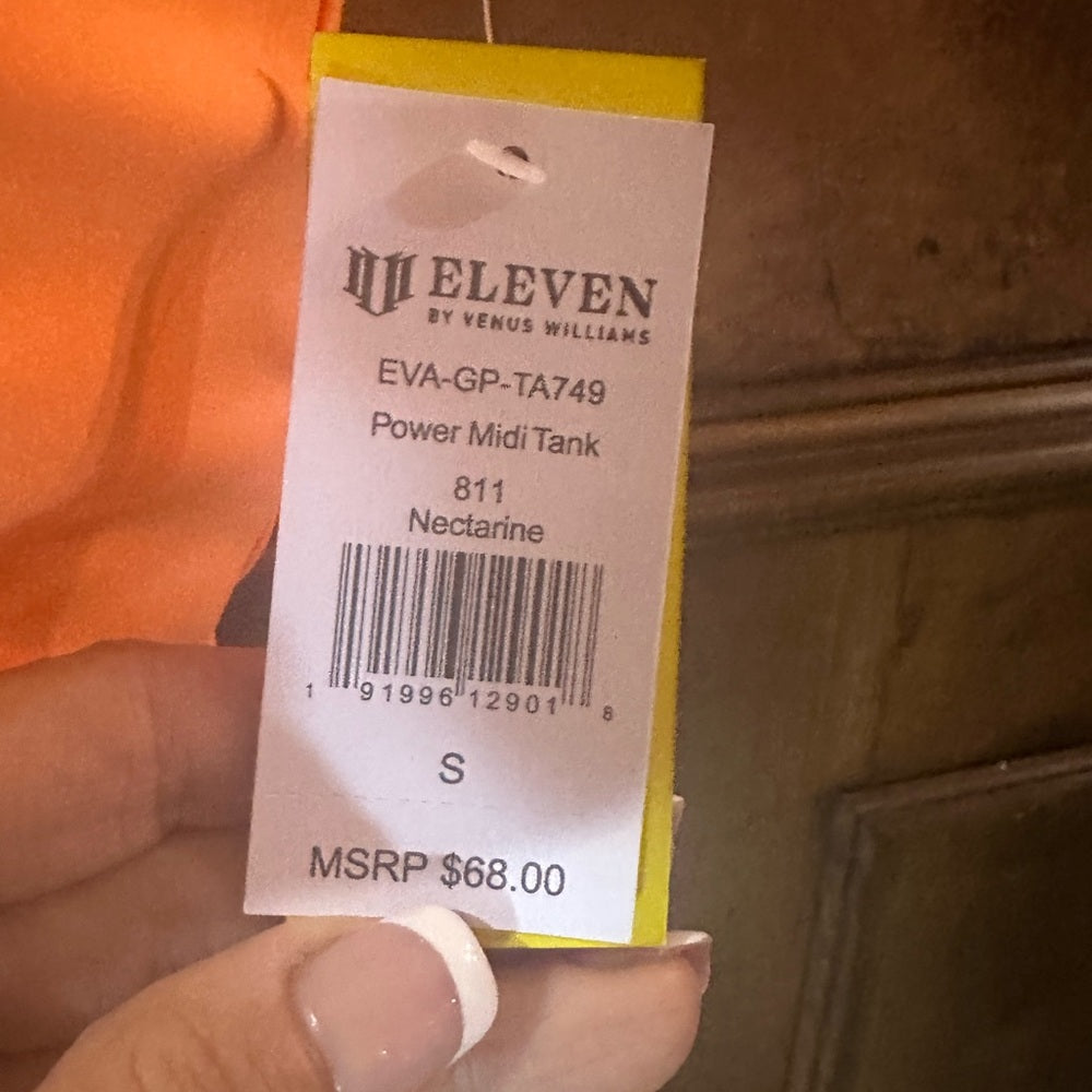 NWT SIZE S EleVen by Venus Williams Orange Fitted Tank Top