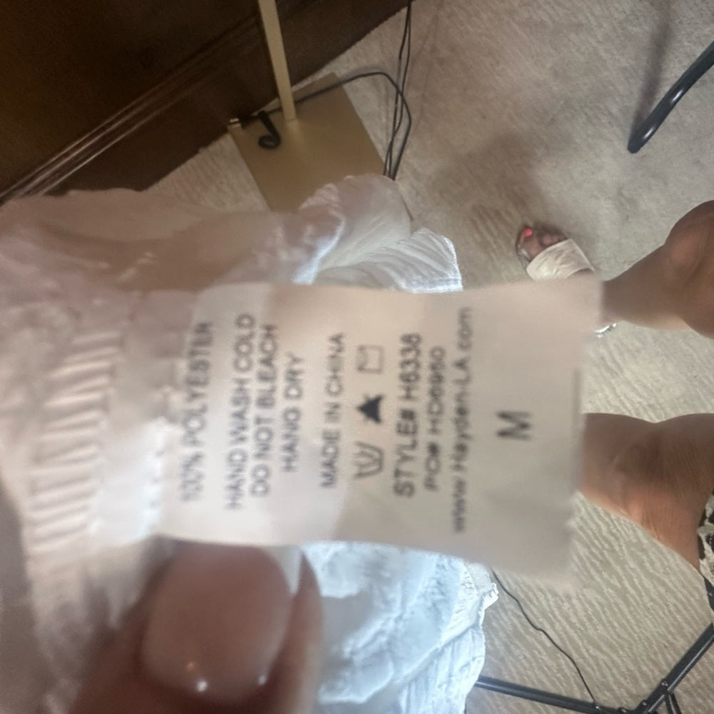 Hayden White Blouse with Bishop Sleeves and Bib Collar