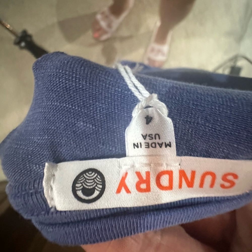 NWT SIZE XL/4 Sundry Blue Sheath Midi Dress with Scoop Neck