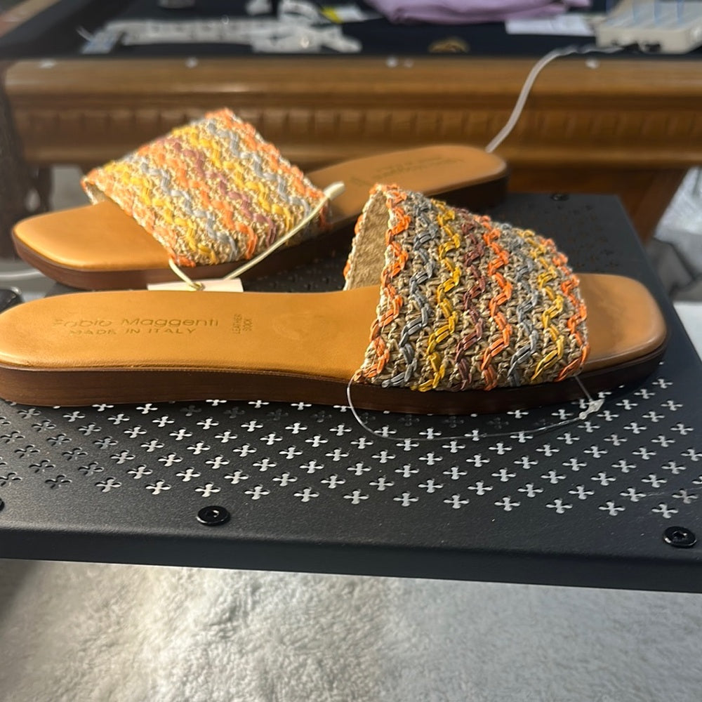 64. NEW SIZE 9 Vibrant Orange and Yellow Bohemian Sandals
