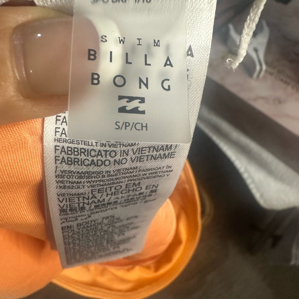 NWOT SIZE S/P Billabong Orange Retro High-Waisted Bikini
