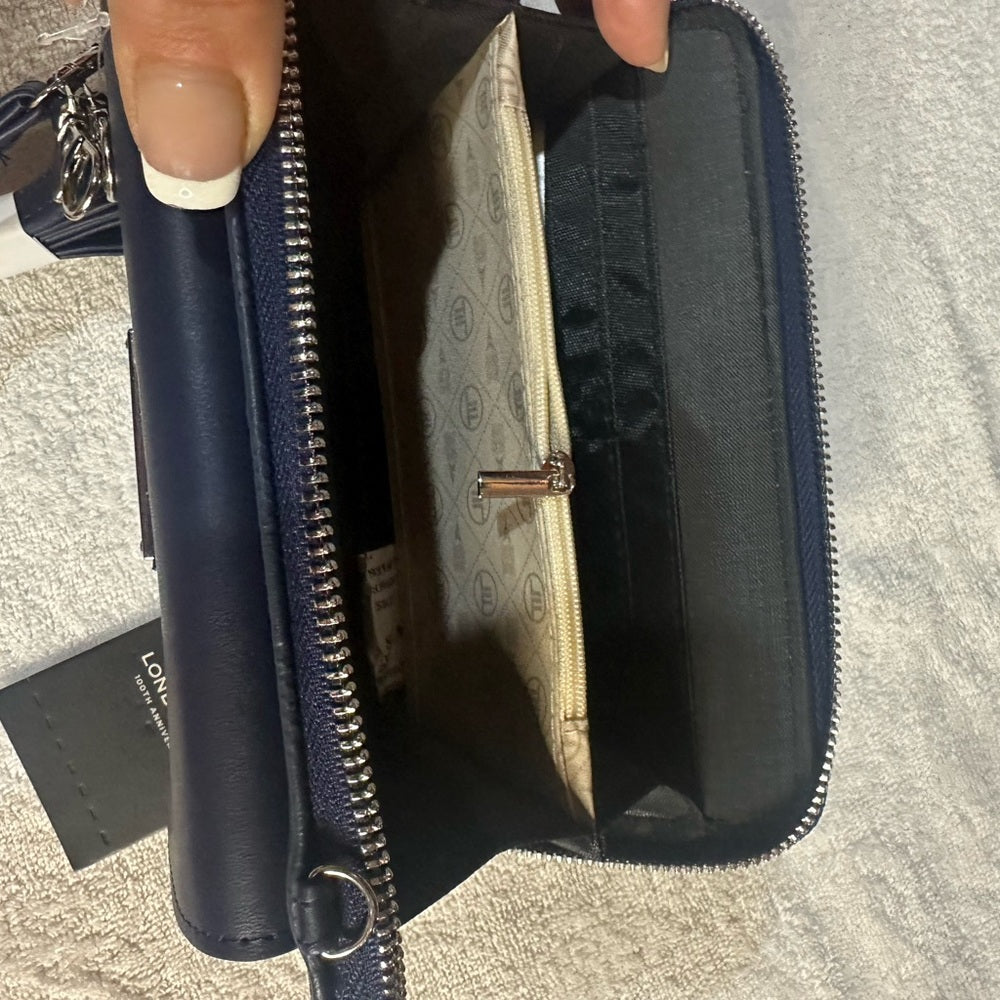 NEW London Fog Blue Crossbody Bag with Elegant Texture