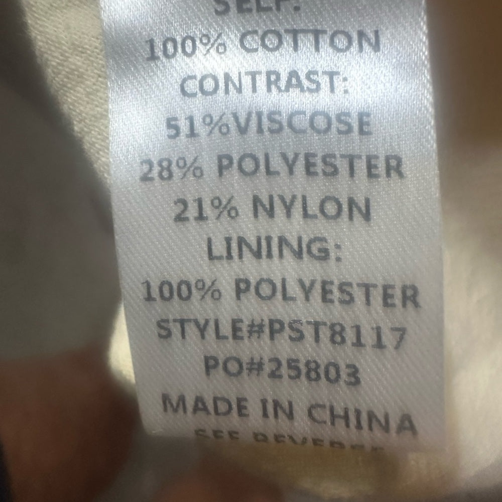 NWT SIZE L Polagram White and Pink Peplum Blouse with Puffed Sleeves