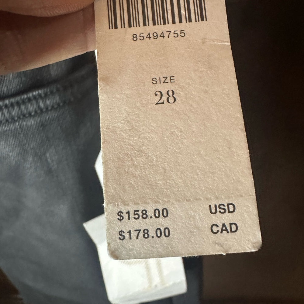NWT SIZE 28 Anthropologie Black Cropped Ankle Jeans High-Waisted