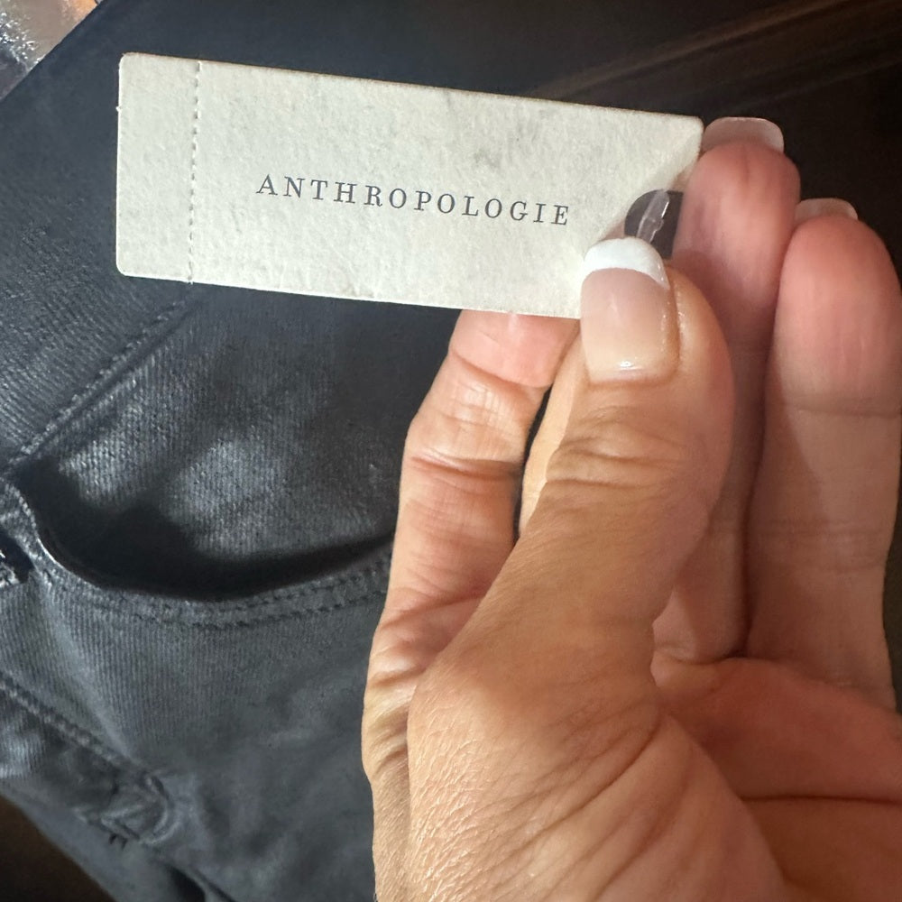 NWT SIZE 28 Anthropologie Black Cropped Ankle Jeans High-Waisted