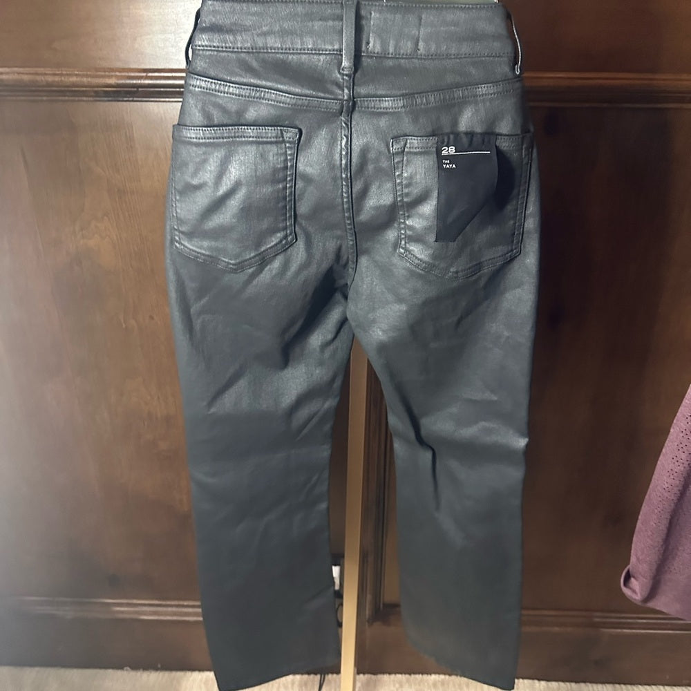 NWT SIZE 28 Anthropologie Black Cropped Ankle Jeans High-Waisted