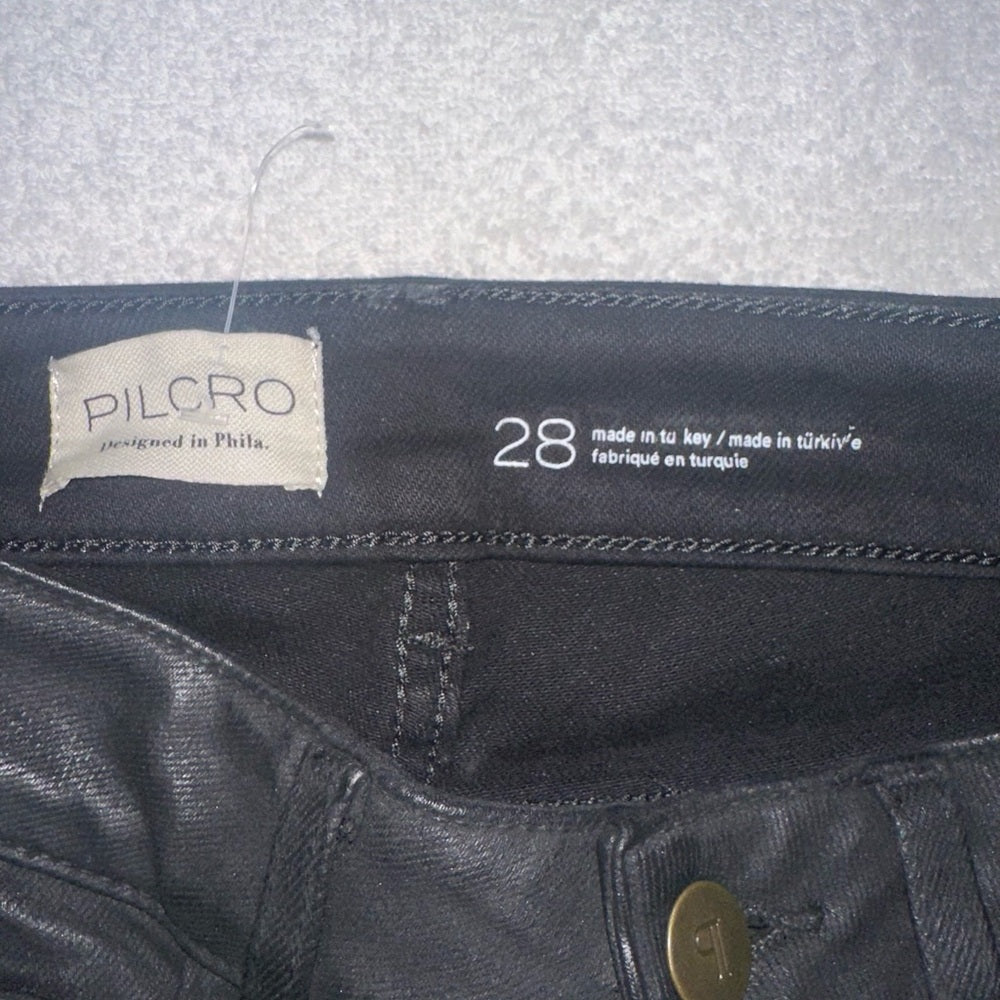 NWT SIZE 28 Anthropologie Black Cropped Ankle Jeans High-Waisted
