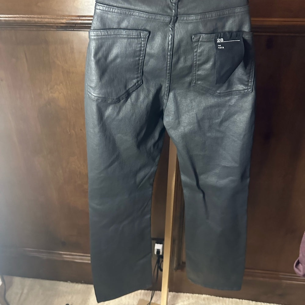 NWT SIZE 28 Anthropologie Black Cropped Ankle Jeans High-Waisted