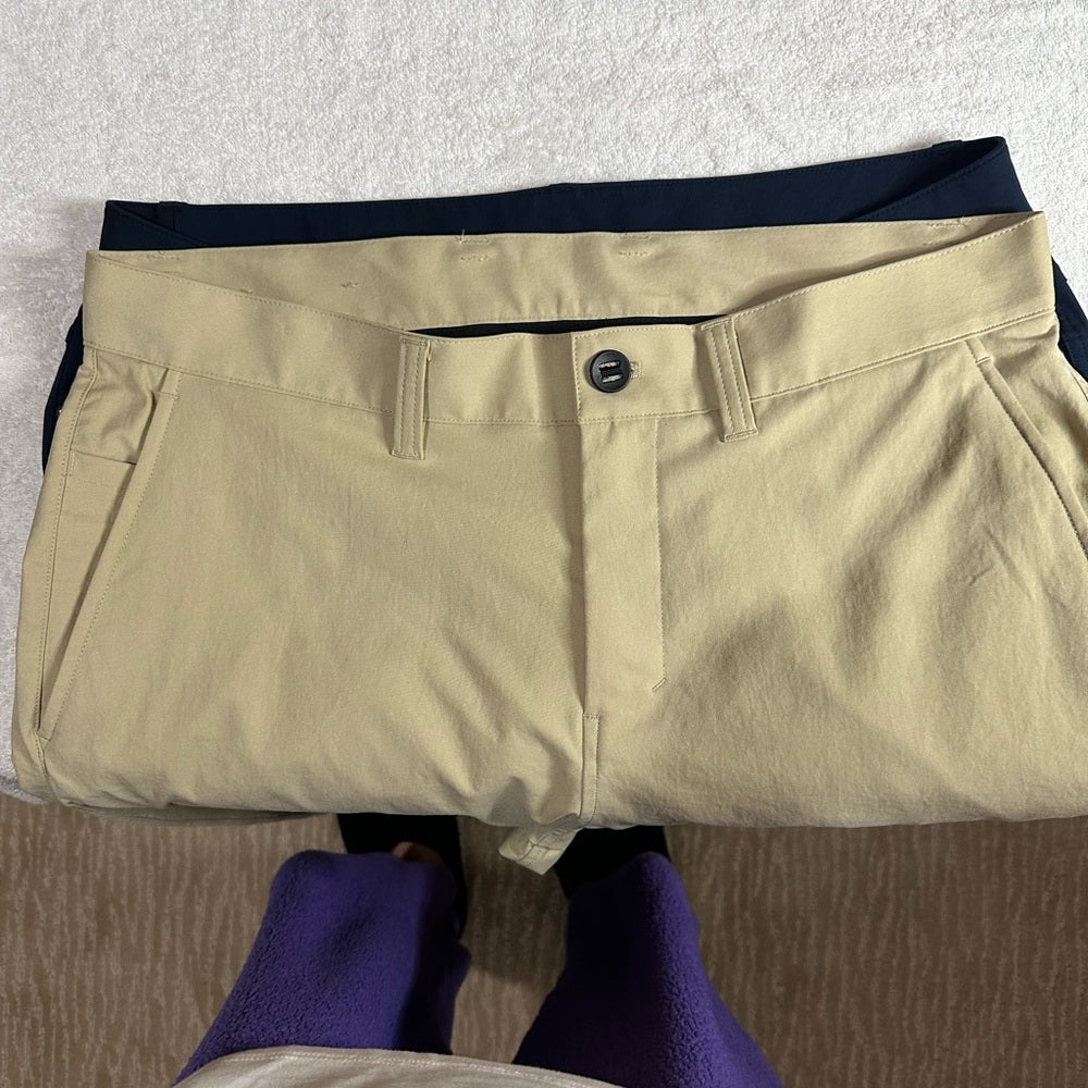 NWOT SIZE 34 Lululemon Athletica Cream Trousers Relaxed Fit