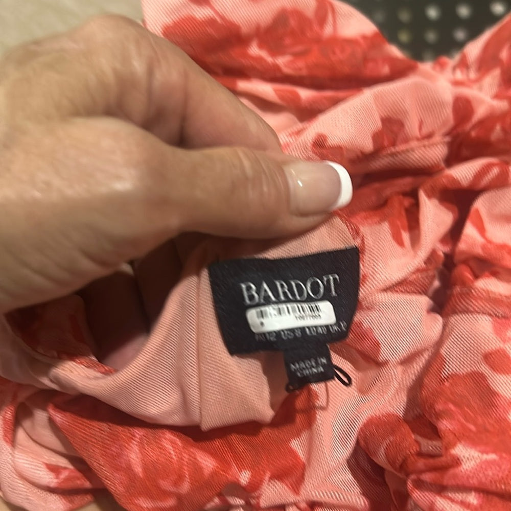 NWT SIZE 6/8 Bardot Fitted Red and Orange Tank Top