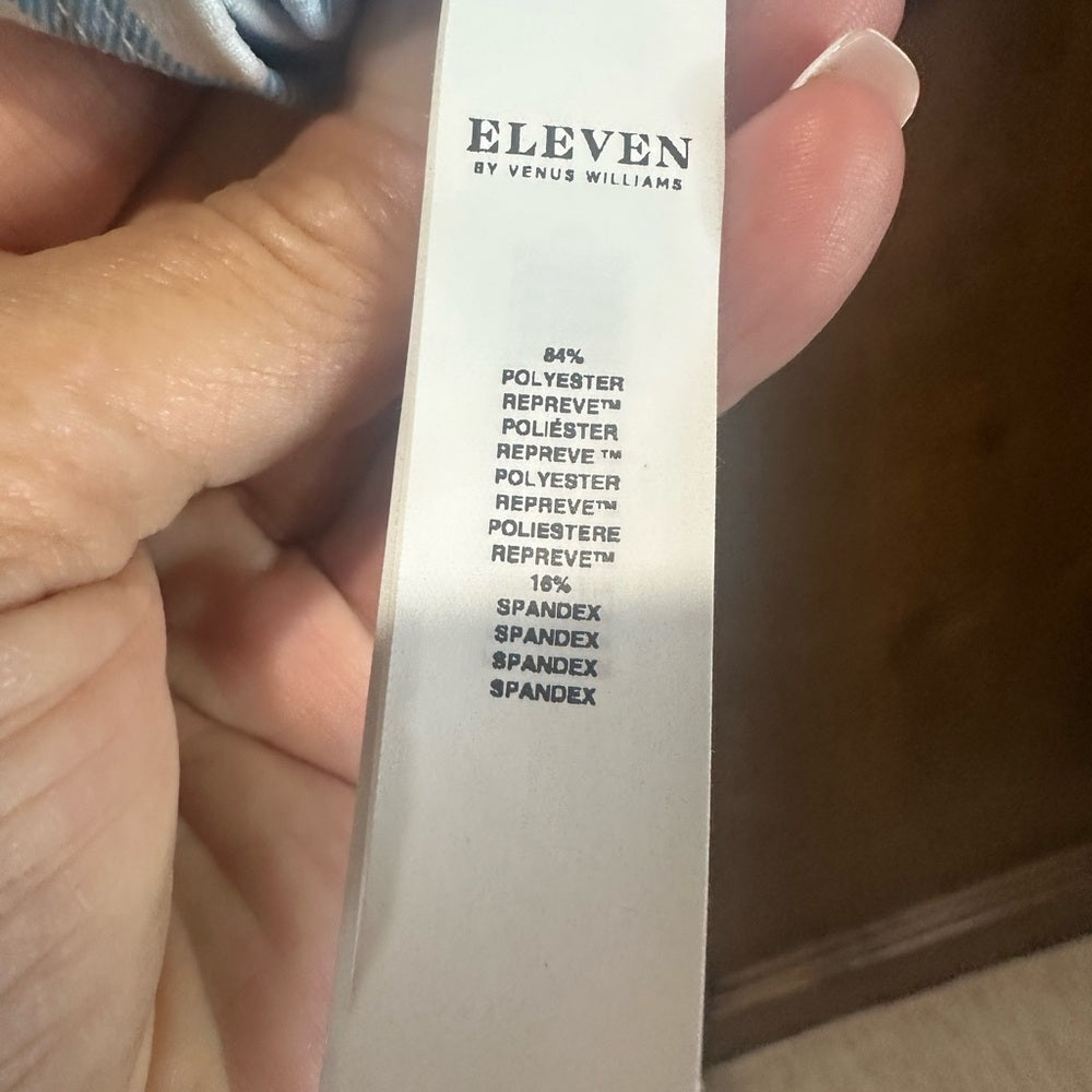 NWT SIZE XS/M EleVen by Venus Williams Blue and White Checkered Muscle Tee