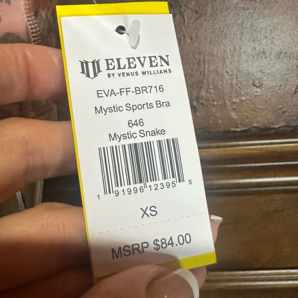 NWT SIZE XS EleVen by Venus Williams Pink Sports Bra with Floral Lace