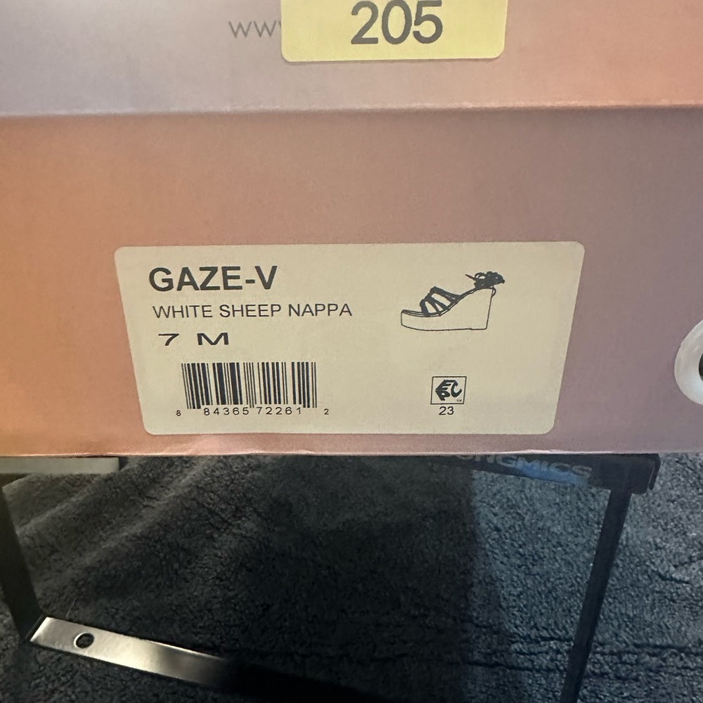 205. NEW SIZE 7 Gaze White Tan Espadrille Platform Sandals