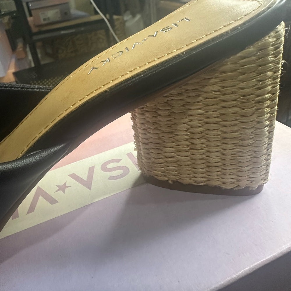 224. NEW SIZE 8 Black Minimalist Mules with Wide Strap