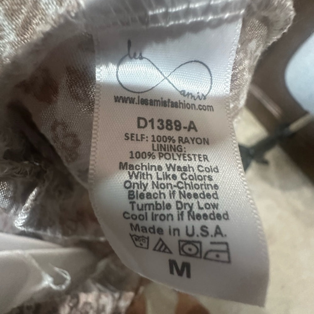 NWOT SIZE M Cream and Brown Bishop Sleeve Sundress for Work