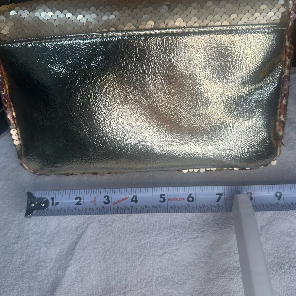 NWT Nicole Miller Gold Sequin Crossbody Bag