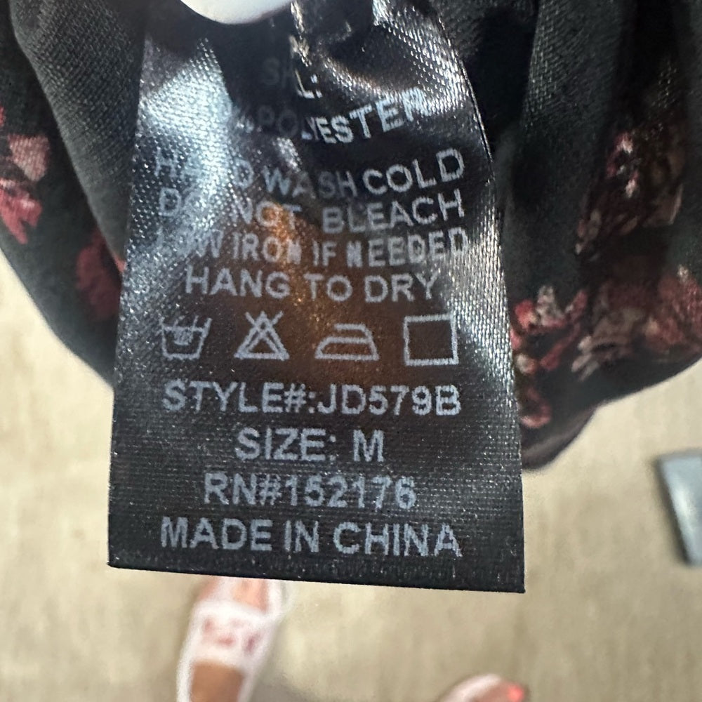 NWT SIZE M Black and Red Ruched Cowl Neck Midi Dress