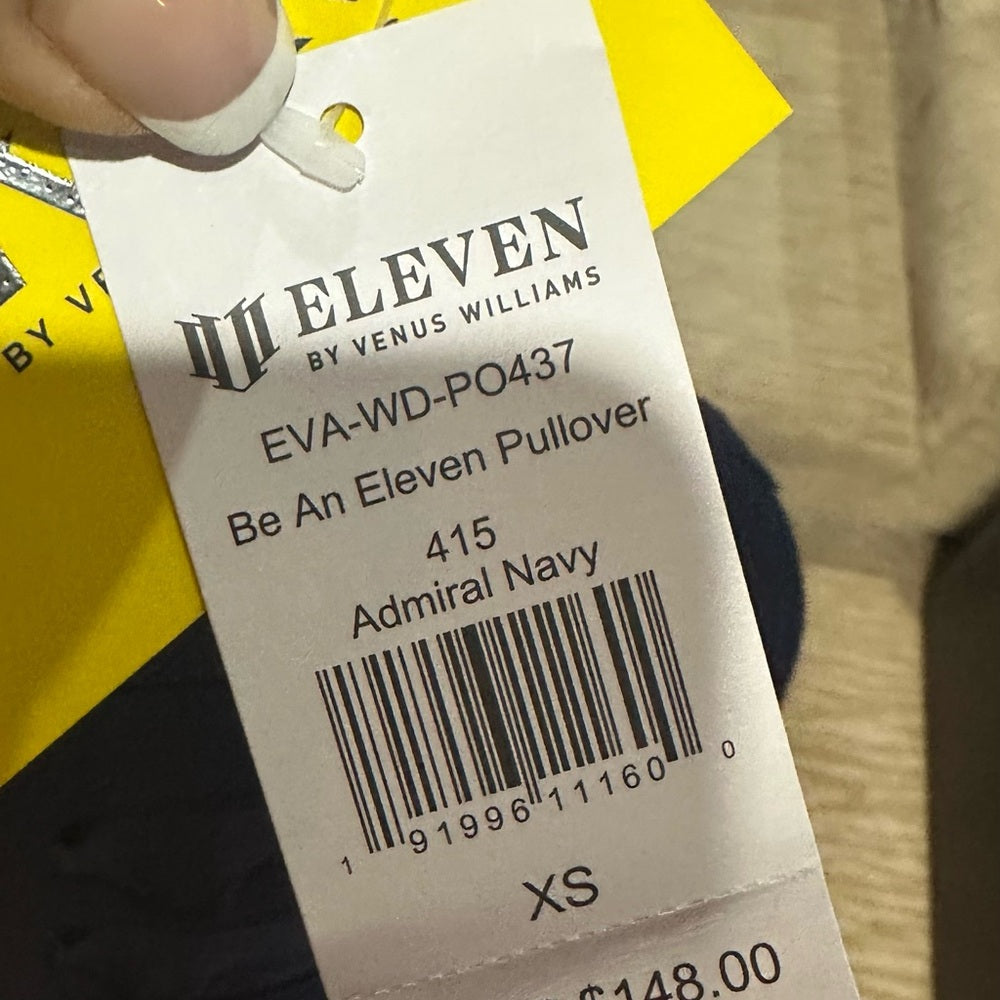 NWT SIZE XS EleVen by Venus Williams Blue Athletic Zip Up Sweater