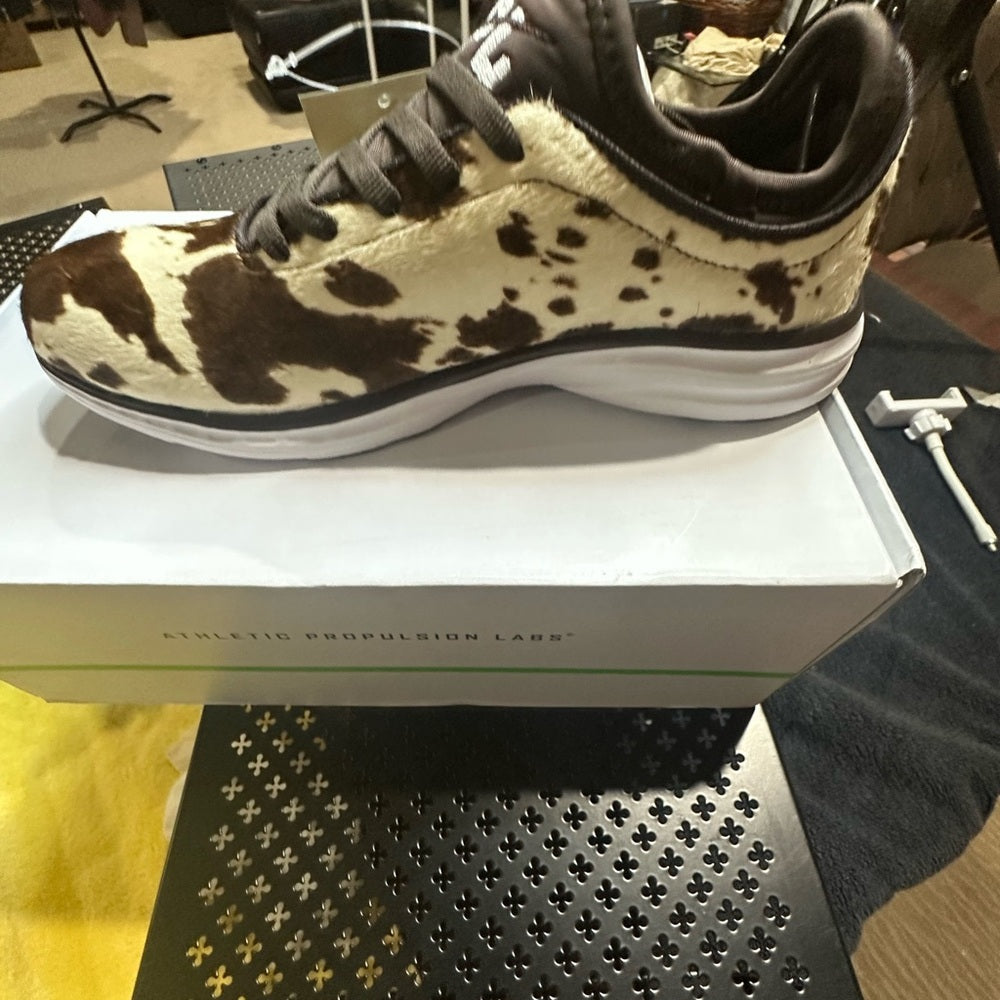 342. NEW SIZE 6 APL Brown and White Sneakers with Sporty Silhouette