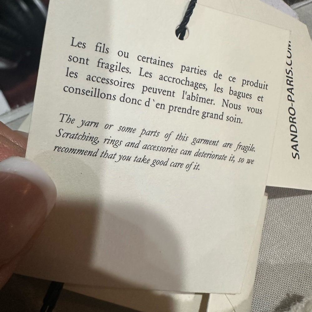 NWT SIZE 40 Sandro Cream Textured Wide Leg Pants