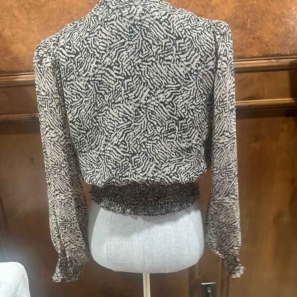 NWOT SIZE L Astr Zebra Patterned Wrap Blouse