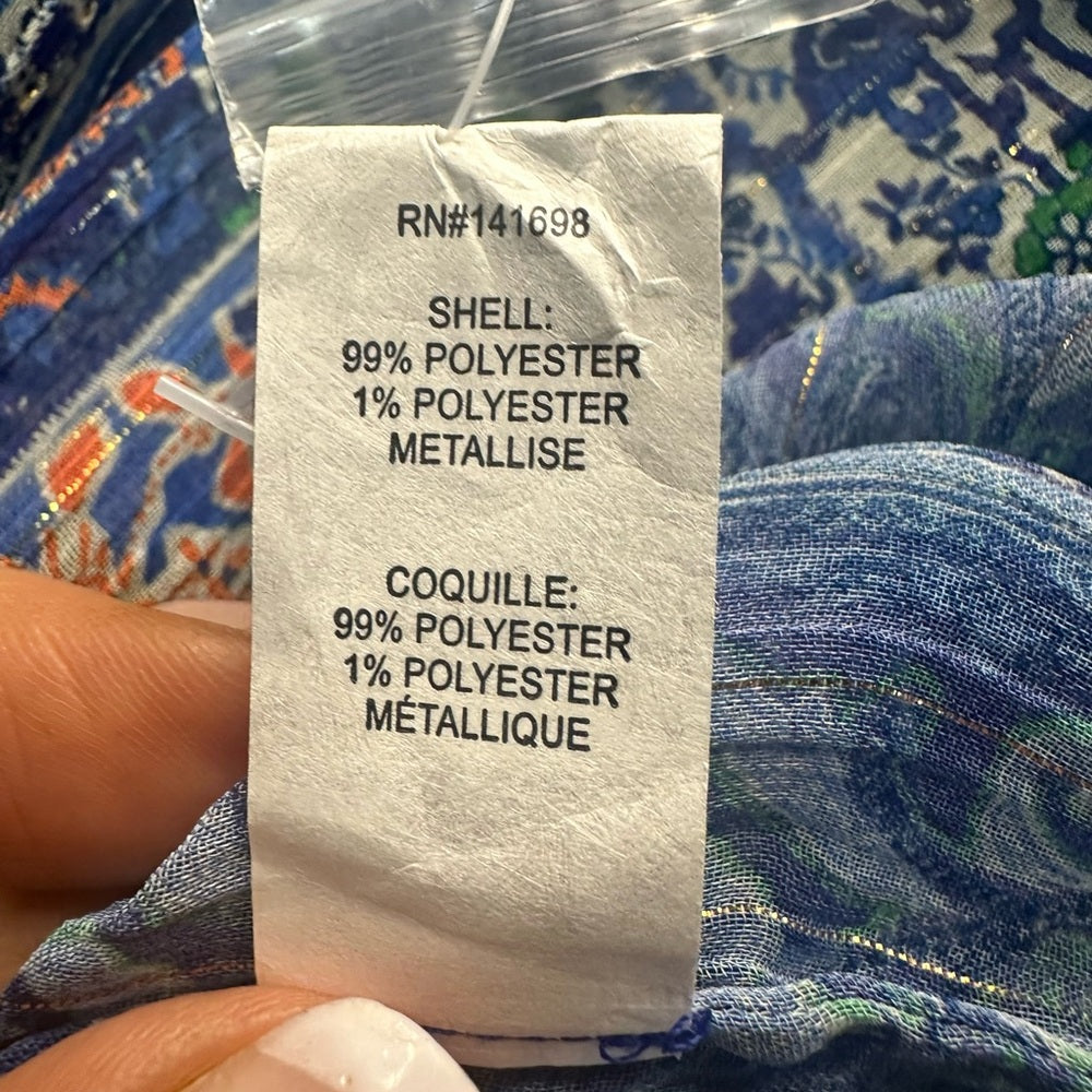 NWT SIZE S Ramy Brook Blue Paisley Blouse