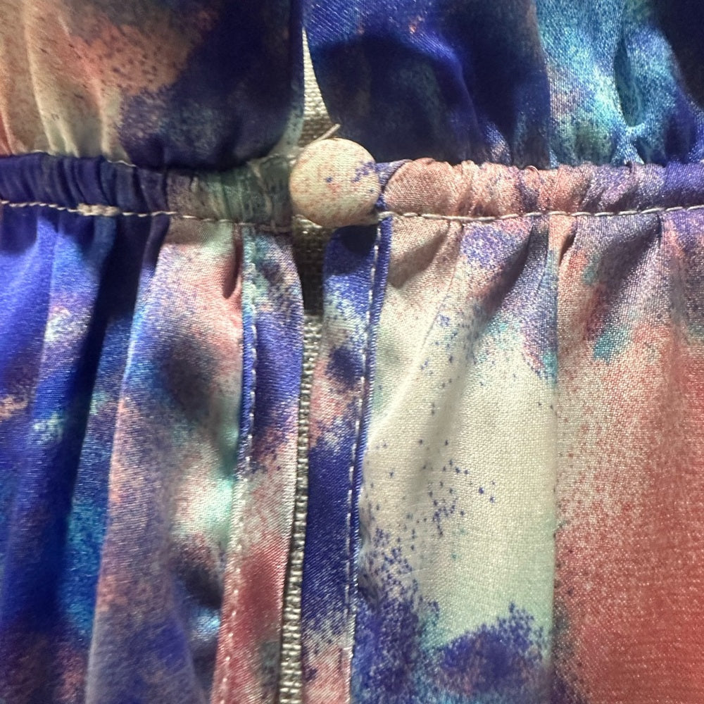 NWOT SIZE L THML Vibrant Tie-Dye Ruffle Blouse