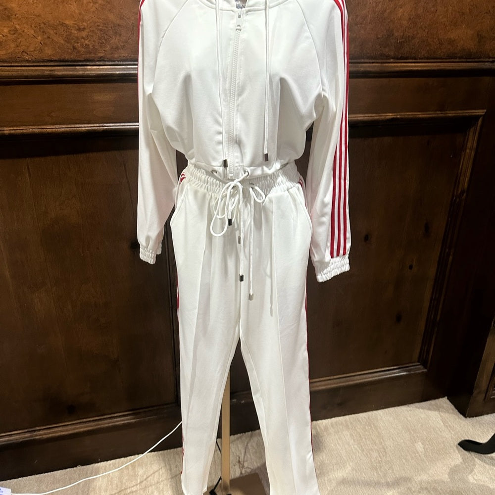 NWT SIZE S Fashion Nova White Track Pants & Joggers