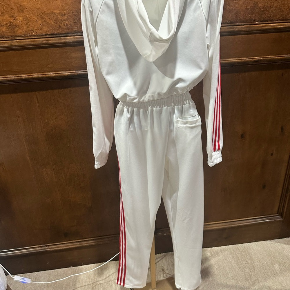 NWT SIZE S Fashion Nova White Track Pants & Joggers