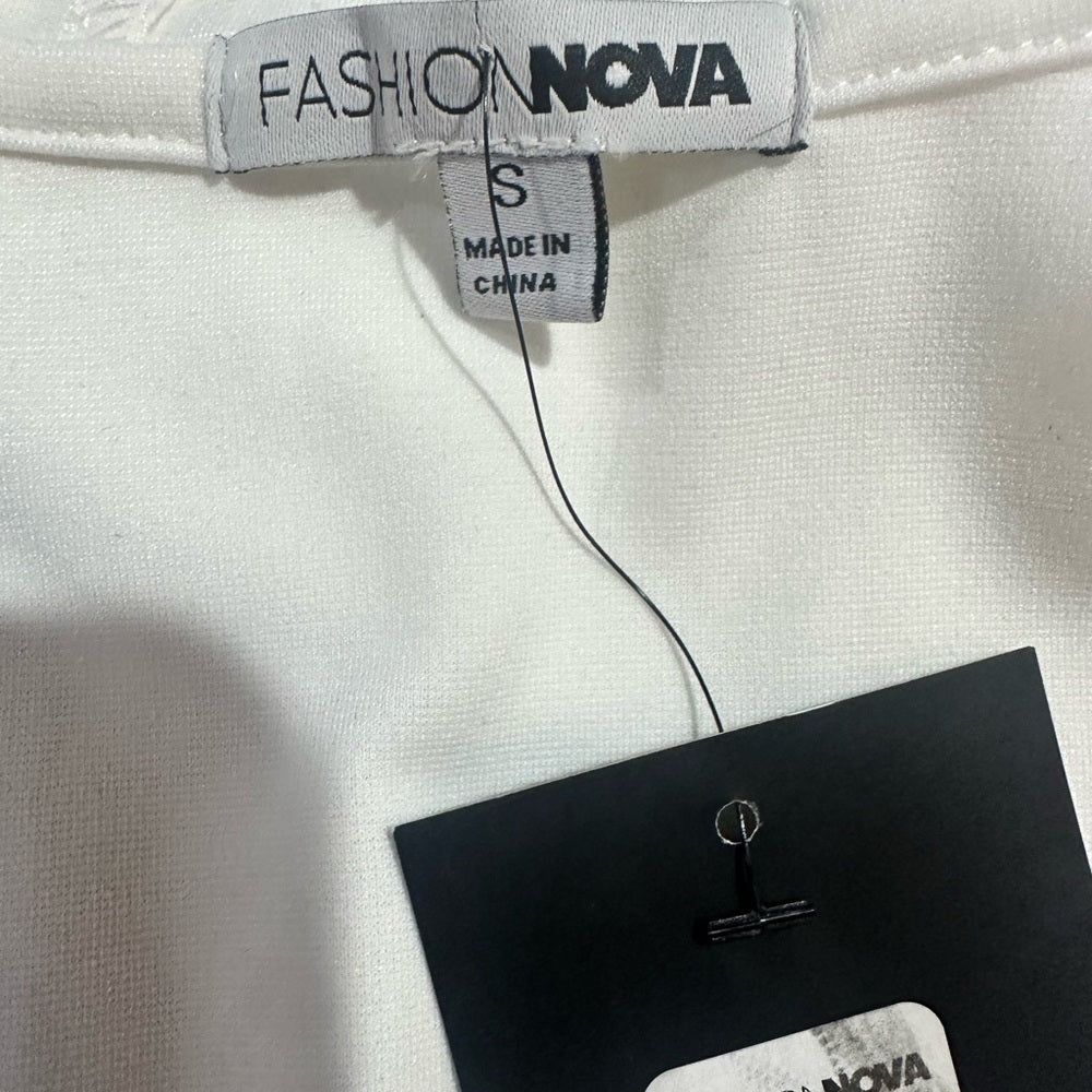 NWT SIZE S Fashion Nova White Track Pants & Joggers