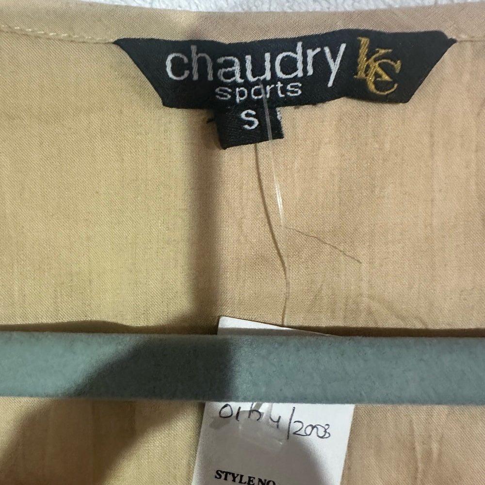 NWT SIZE S Elegant Beige Tunic with Blue Accents