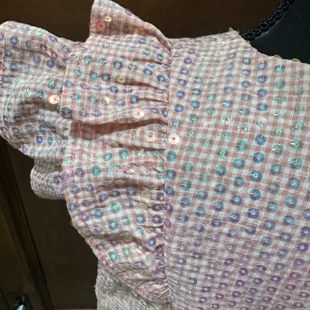 NWOT SIZE M/L Chic Ruffle Sleeve Blouse in Soft Pink