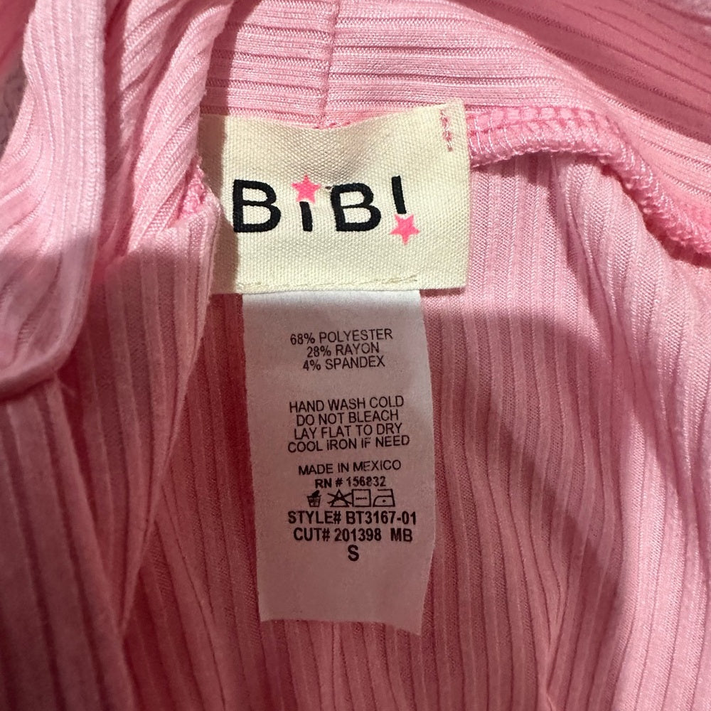 NWOT SIZE S Bibi Pink Long Sleeve Women's Top