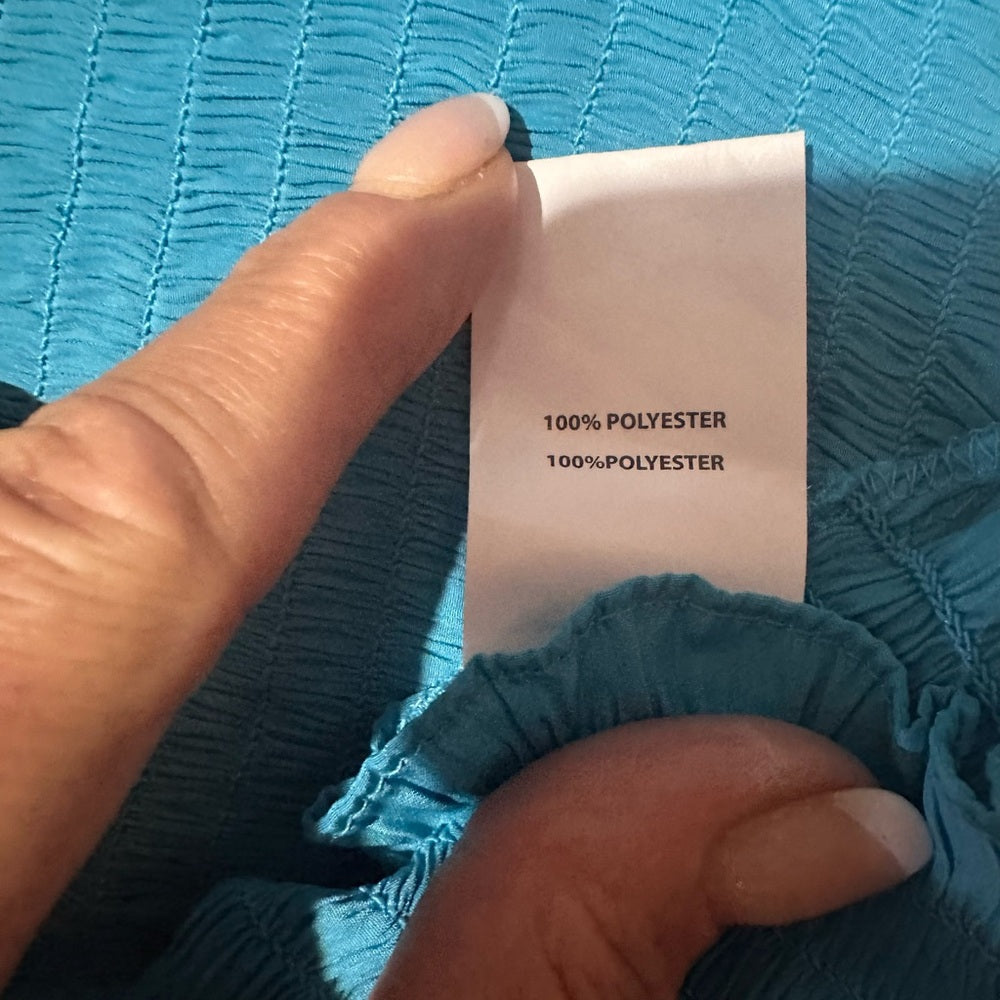 NWT SIZE XS Ramy Brook Blue Off-Shoulder Ruffle Blouse