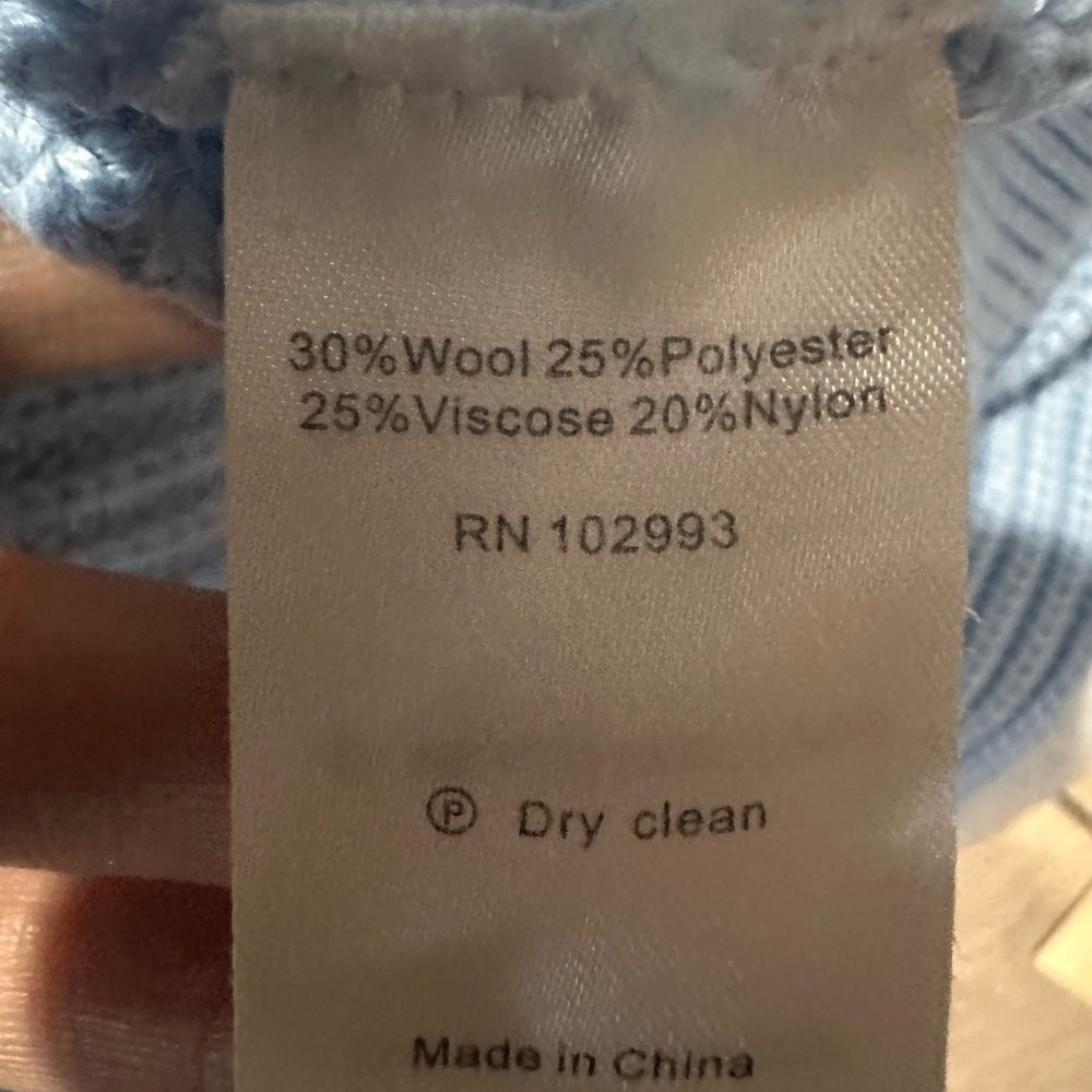 PRE-OWNED SIZE L Jason Wu Light Blue Women's Cowl Neck Sweater