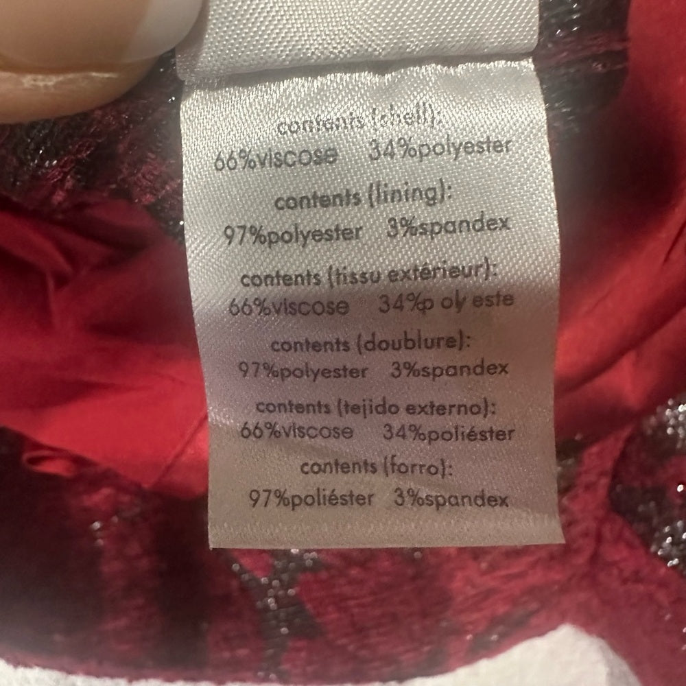 NWT SIZE 10 Rachel Parcell Burgundy and Black Floral Midi Skirt