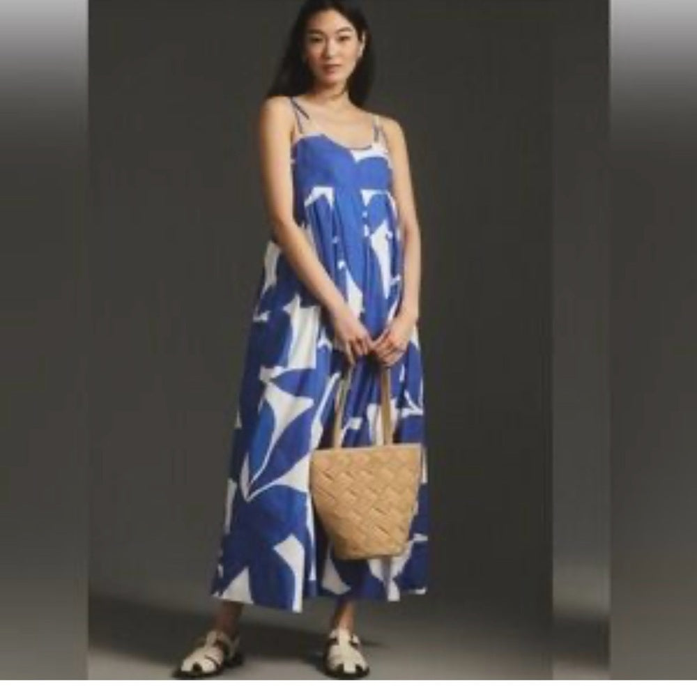 NWOT SIZE S Anthropologie Blue Sleeveless Maxi Sundress