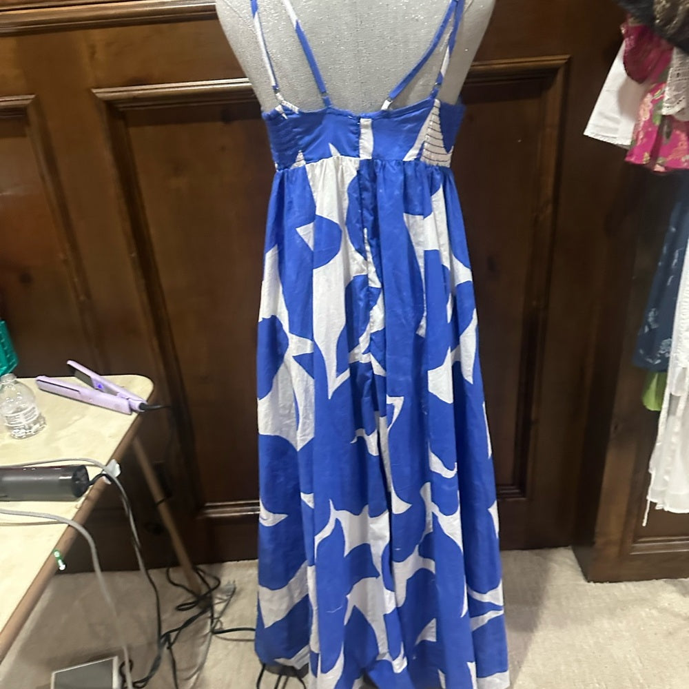 NWOT SIZE S Anthropologie Blue Sleeveless Maxi Sundress